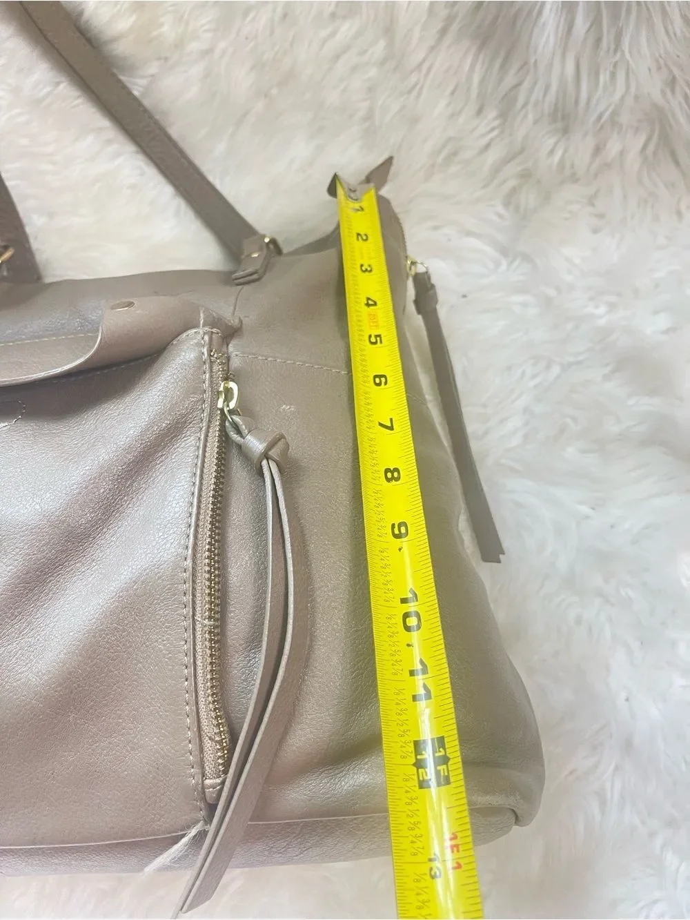 KOOBA leather tote hand bag with gold tone hardwares